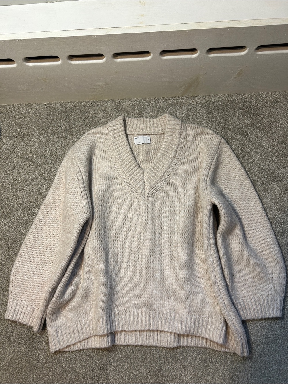 ASOS Design Women's V-Neck Sweater in oatmeal